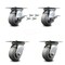 Service Caster 4 Inch Thermoplastic Caster Set with Roller Bearing 4 Swivel Lock and 2 Brake SCC-35S420-TPRRF-SLB-BSL-2-BSL-2 - alternate 1